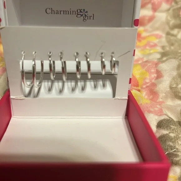 Sterling silver set of hoops for girl